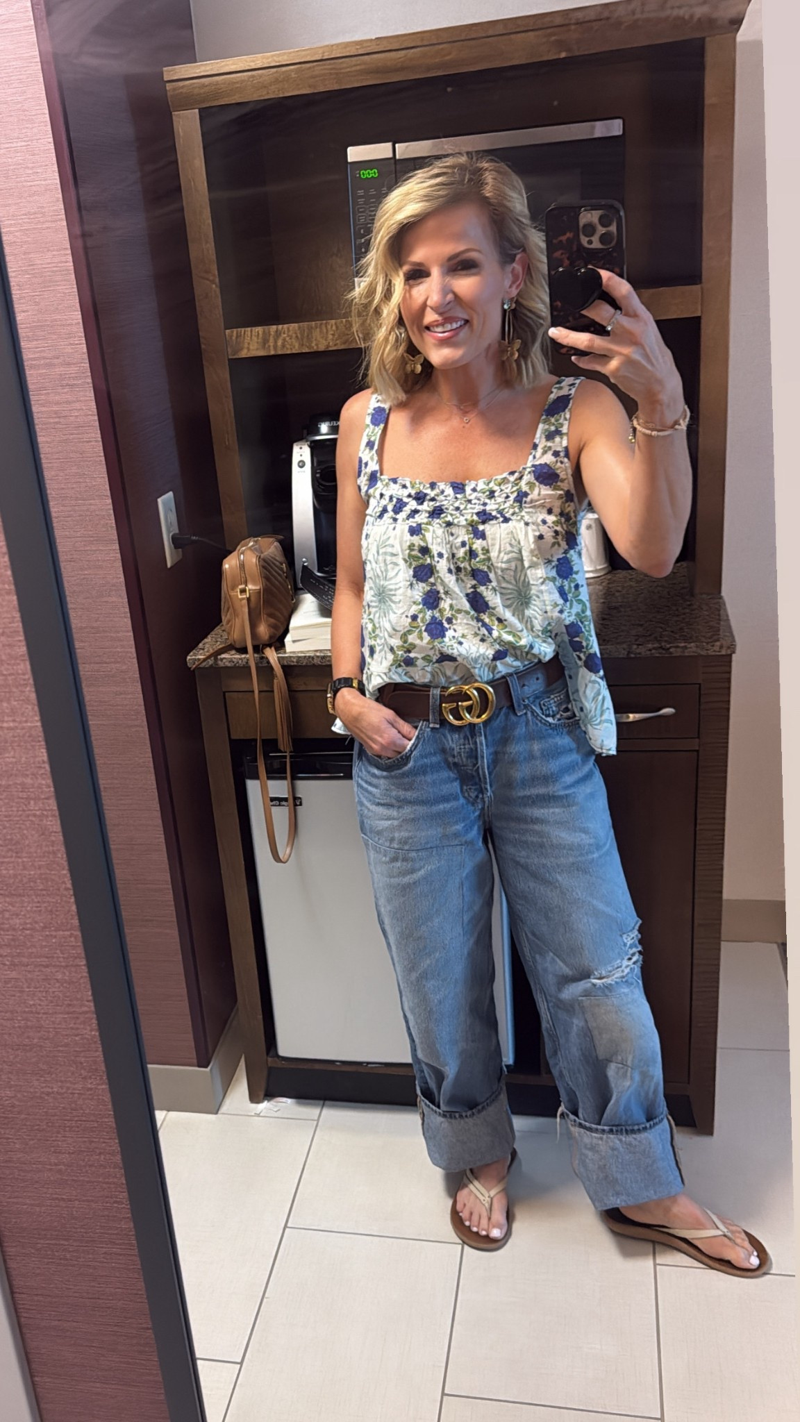 Comfy Saturday Boho Vibes! Gotta love a trendy color of baggy jeans & a flowy Anthropology tank!! 🌼✌🏻

#LTKStyleTip #LTKOver40 #LTKSummerEdit