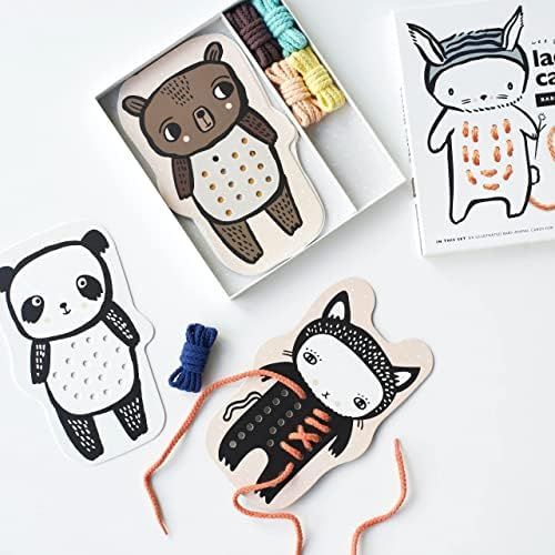 Wee Gallery Baby Animal Lacing Cards for Toddlers, Sewing Board Activity for Children, Kids Travel A | Amazon (US)