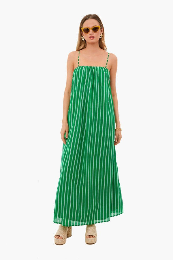 Maya Stripe Print Green Illias Maxi Dress | Tuckernuck (US)