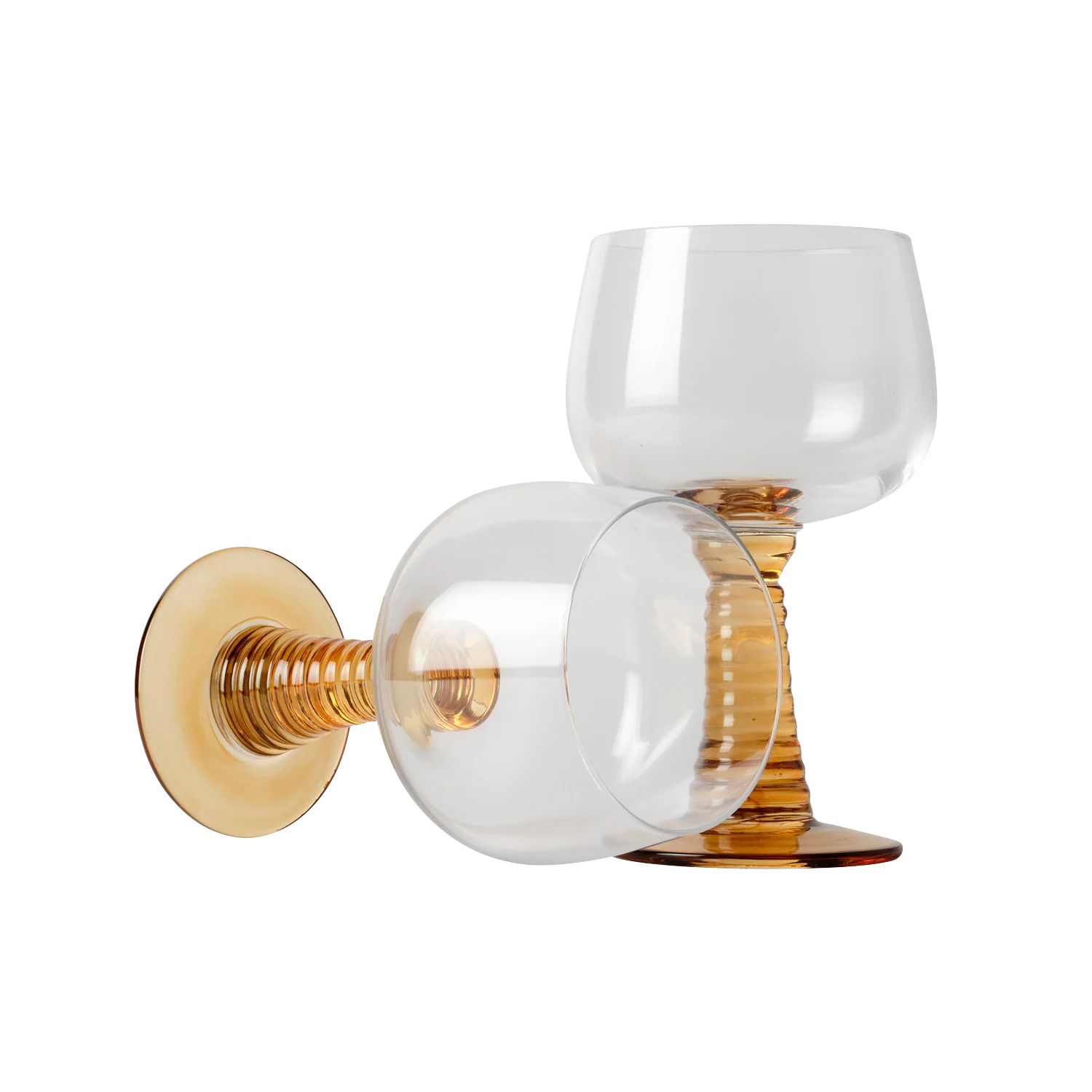 Amber Wine Goblet — Set of 2 | In the Roundhouse