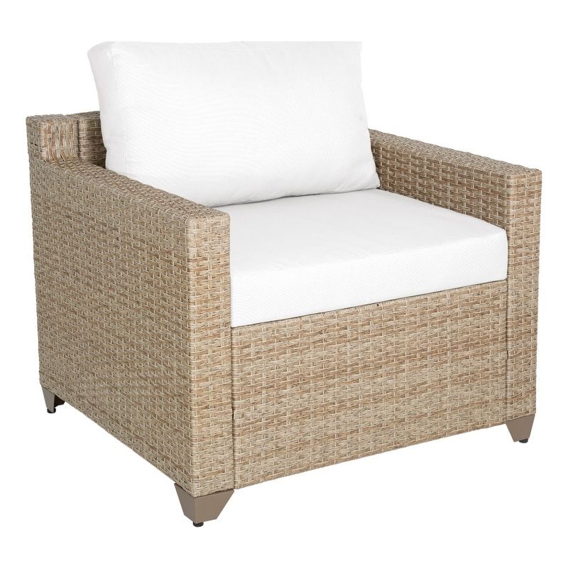 TK Classics Maui Wicker / Rattan Outdoor Club Chair in Linen White | Cymax
