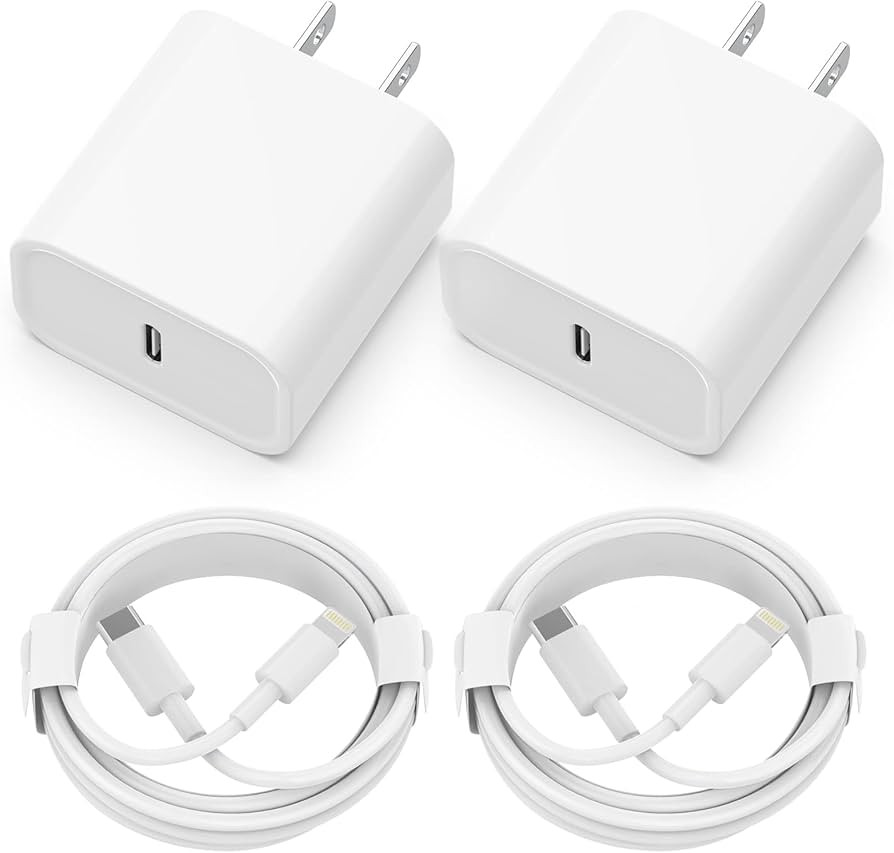 iPhone Charger [MFi Certified] 2 Pack 20W PD USB C Wall Fast Charger Adapter with 2 Pack 6FT Type... | Amazon (US)