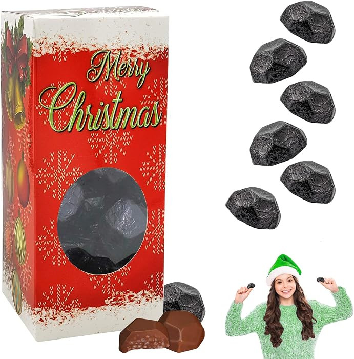 Fruidles Christmas Coal Chocolate Milk Double Crispy Coal, Party Bag Fillers, Individually Wrappe... | Amazon (US)