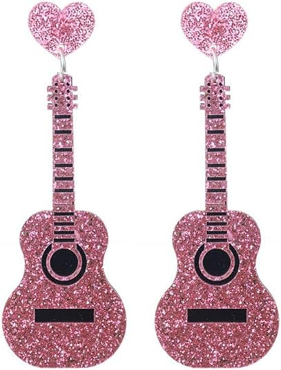 Acrylic Classical Guitar Dangle Earrings Vintage Punk Renaissance Music Guitar Violin Long Drop E... | Amazon (US)