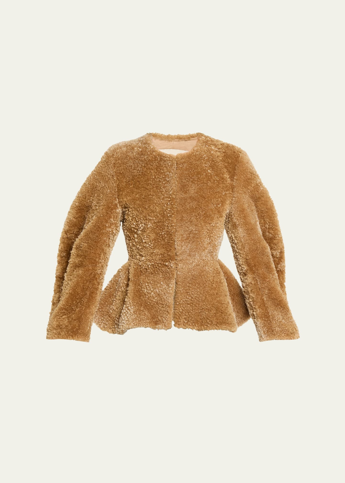 Liberowe Bear Lamb Shearling Peplum Jacket | Bergdorf Goodman