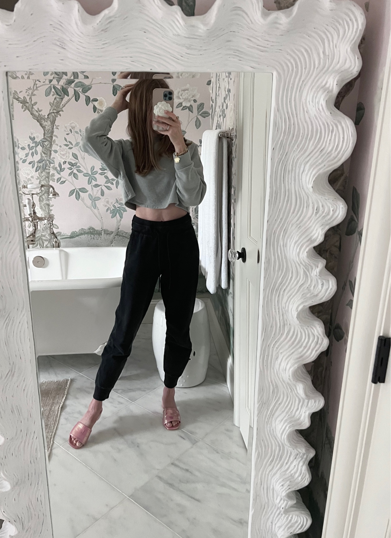 Easy errands outfit! Sweats dressed up with a block heel. 

#LTKfit #LTKSeasonal #LTKstyletip