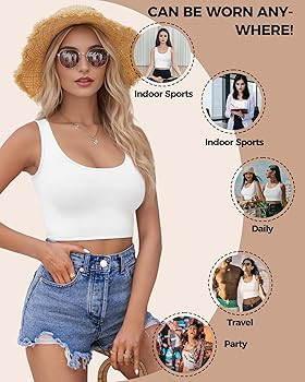 1-3Pcs Crop Tops for Women, U Neck Sleeveless Tank Tops, Basic Cropped Racerback Going Out Tops A... | Amazon (US)