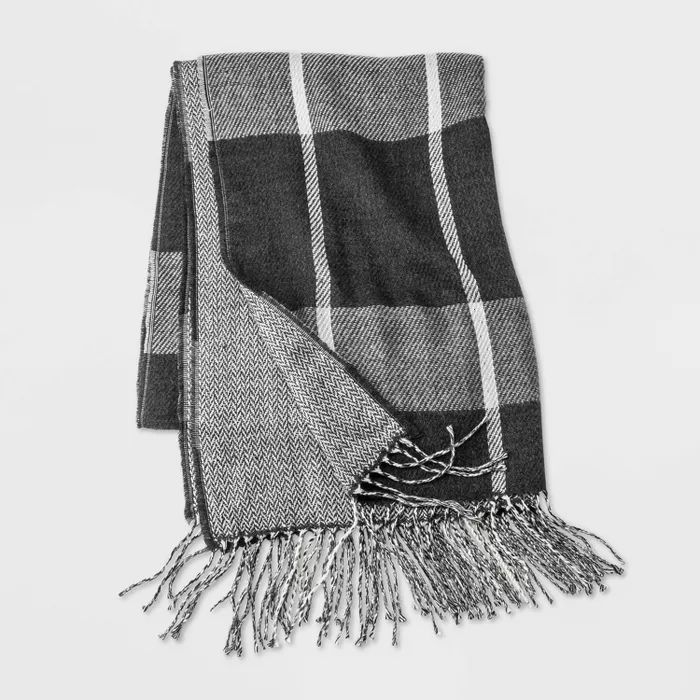 Men's Woven Scarf - Goodfellow & Co™ Charcoal Heather One Size | Target