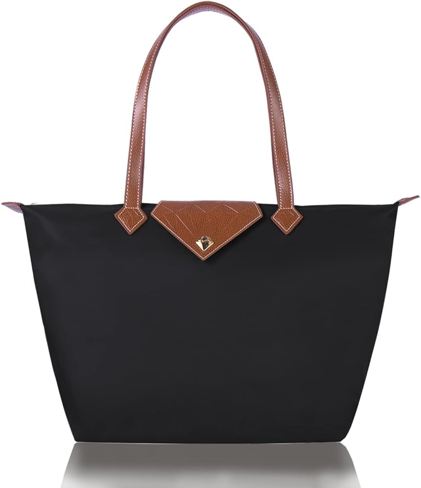 Women Tote Bag,Stylish Waterproof Nylon Ladies Shoulder Bag, Folding Beach Travel Bag for Work,Sh... | Amazon (US)