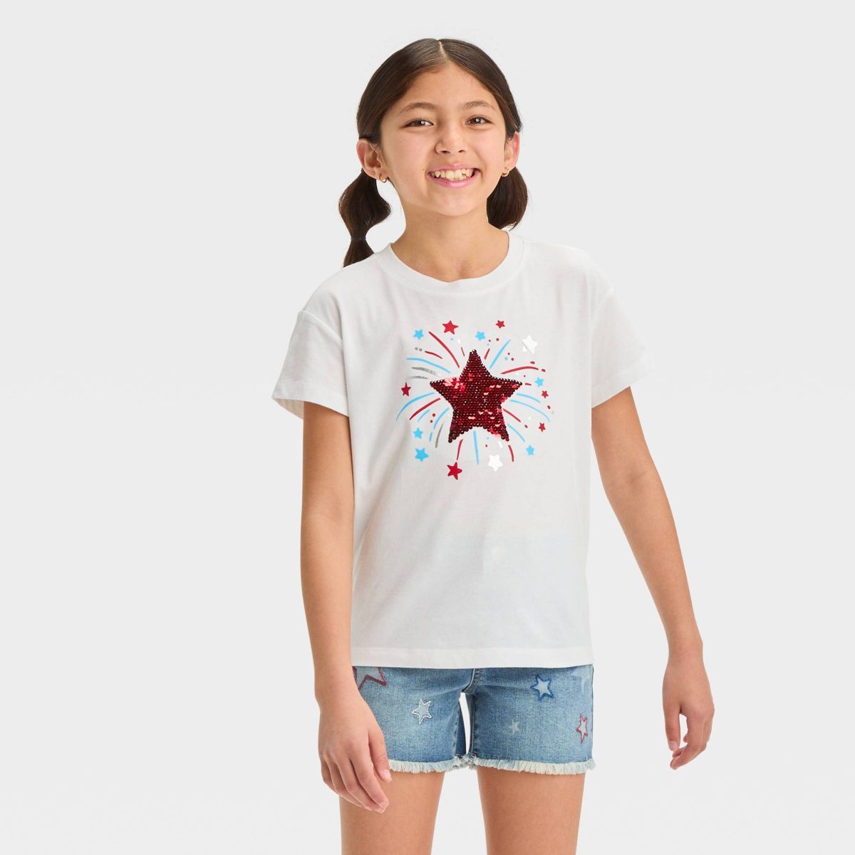 Girls' Flip Sequin Short Sleeve Graphic T-Shirt - Cat & Jack™ | Target