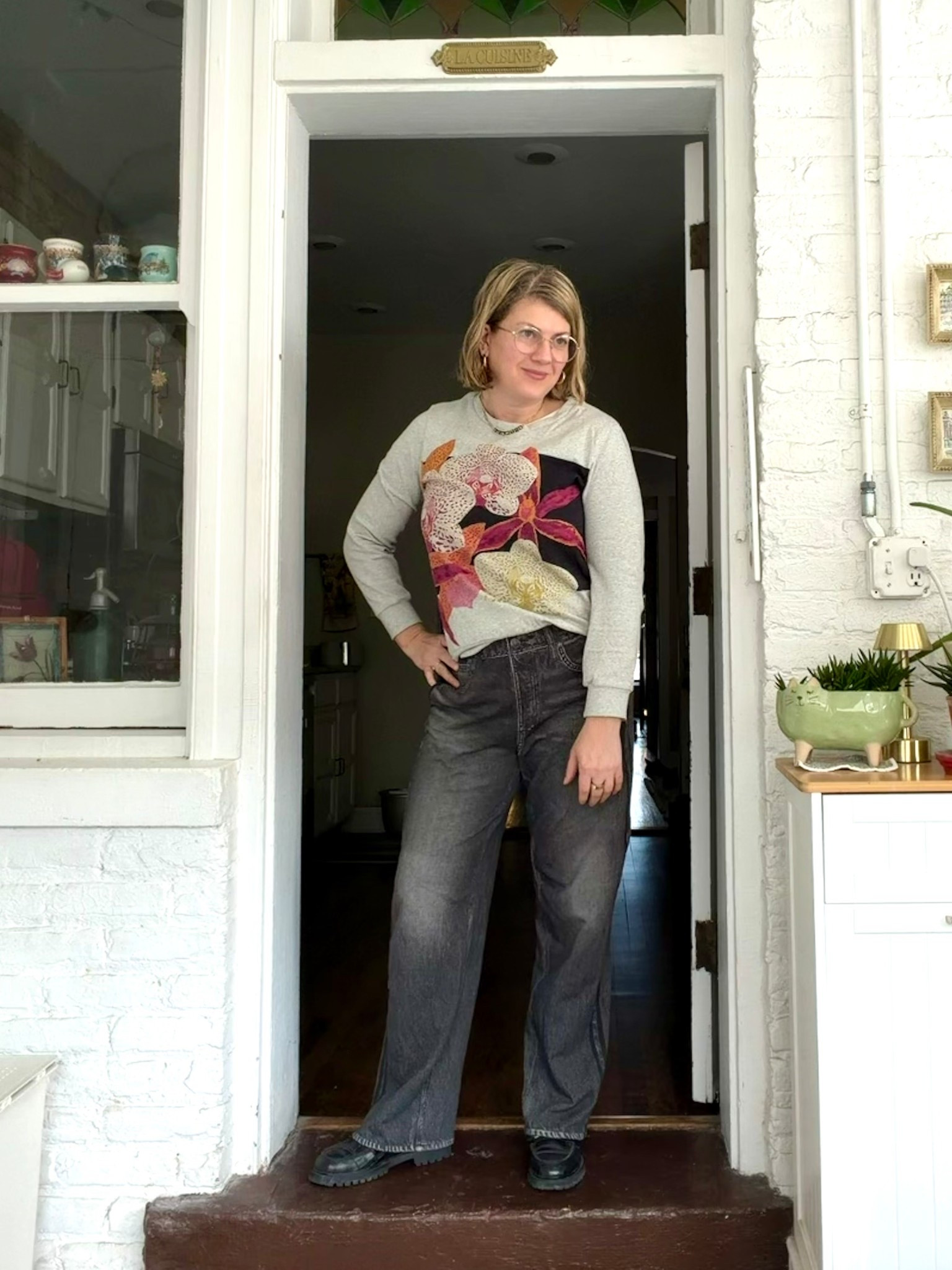 Believe it or not, this is all sweats. I just needed a cozy Friday. If the loafers seem out of place, I need you to understand that these were the laziest shoes possible since I didn’t need to bend over or tie anything. It’s that kind of day, friends. 🤍 Sweatshirt is from The Kit. Loafers are Thursday Boot Co. Close matches linked where possible. 

#LTKOver40 #LTKMidsize