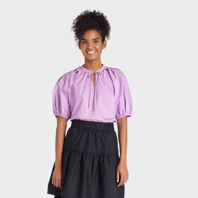 Women's Puff Elbow Sleeve Shell Blouse - Who What Wear™ | Target