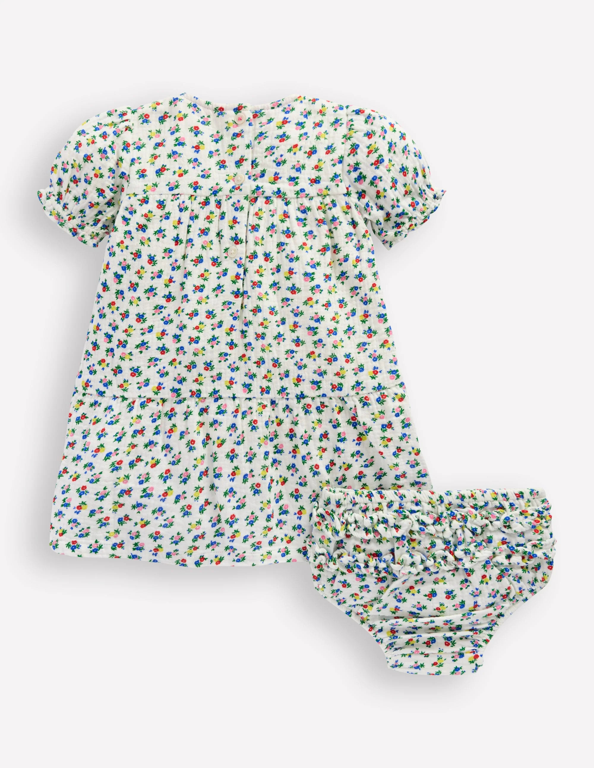 Double Cloth Dress-Soft Ivory Ditsy | Boden (US)