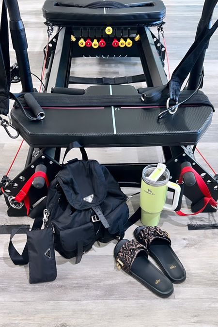 Pilates, back pack, slides, athlesiure 

#LTKFitness #LTKshoecrush #LTKstyletip