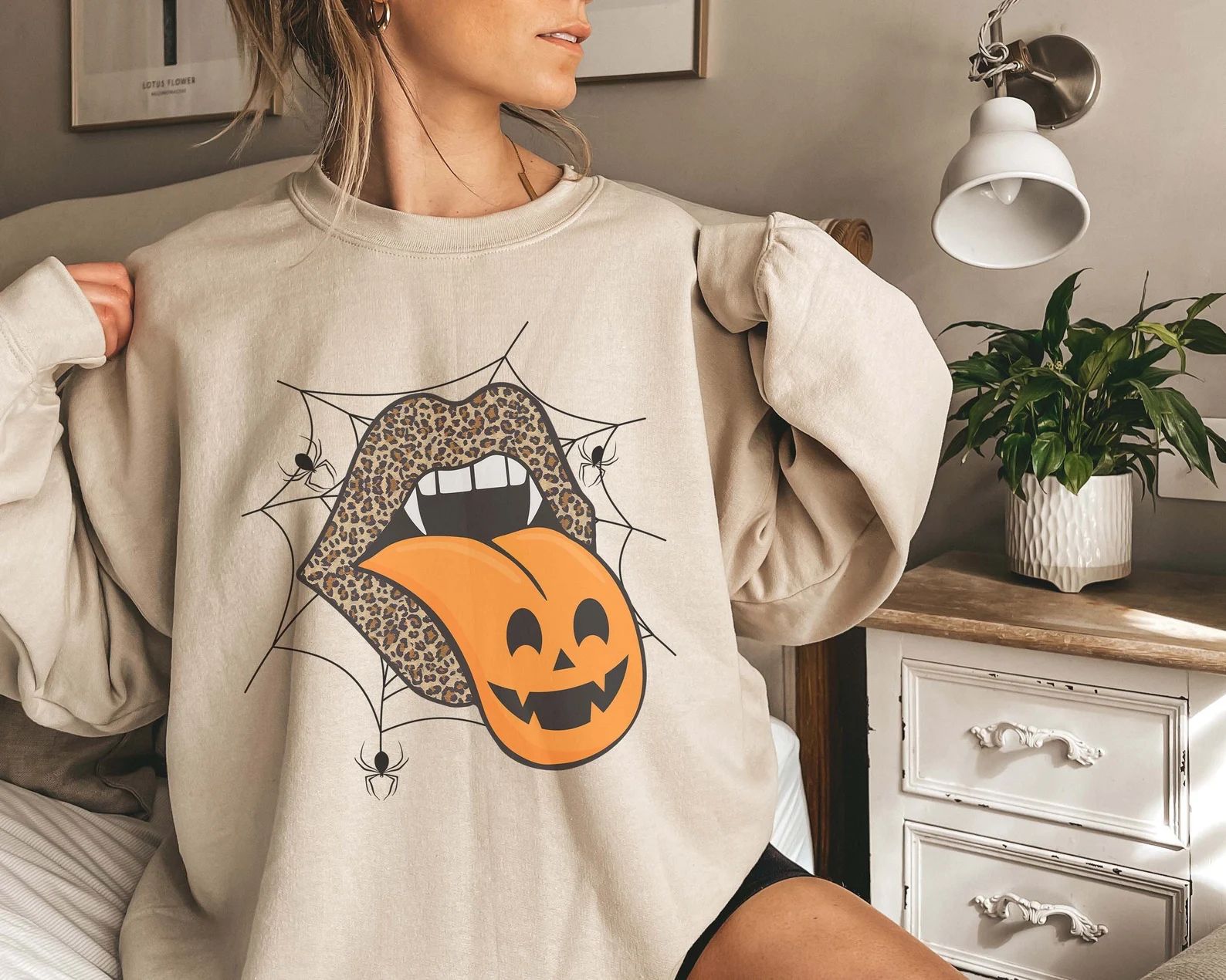 Halloween Lips  Halloween Sweatshirt Halloween Shirt Fall | Etsy | Etsy (US)