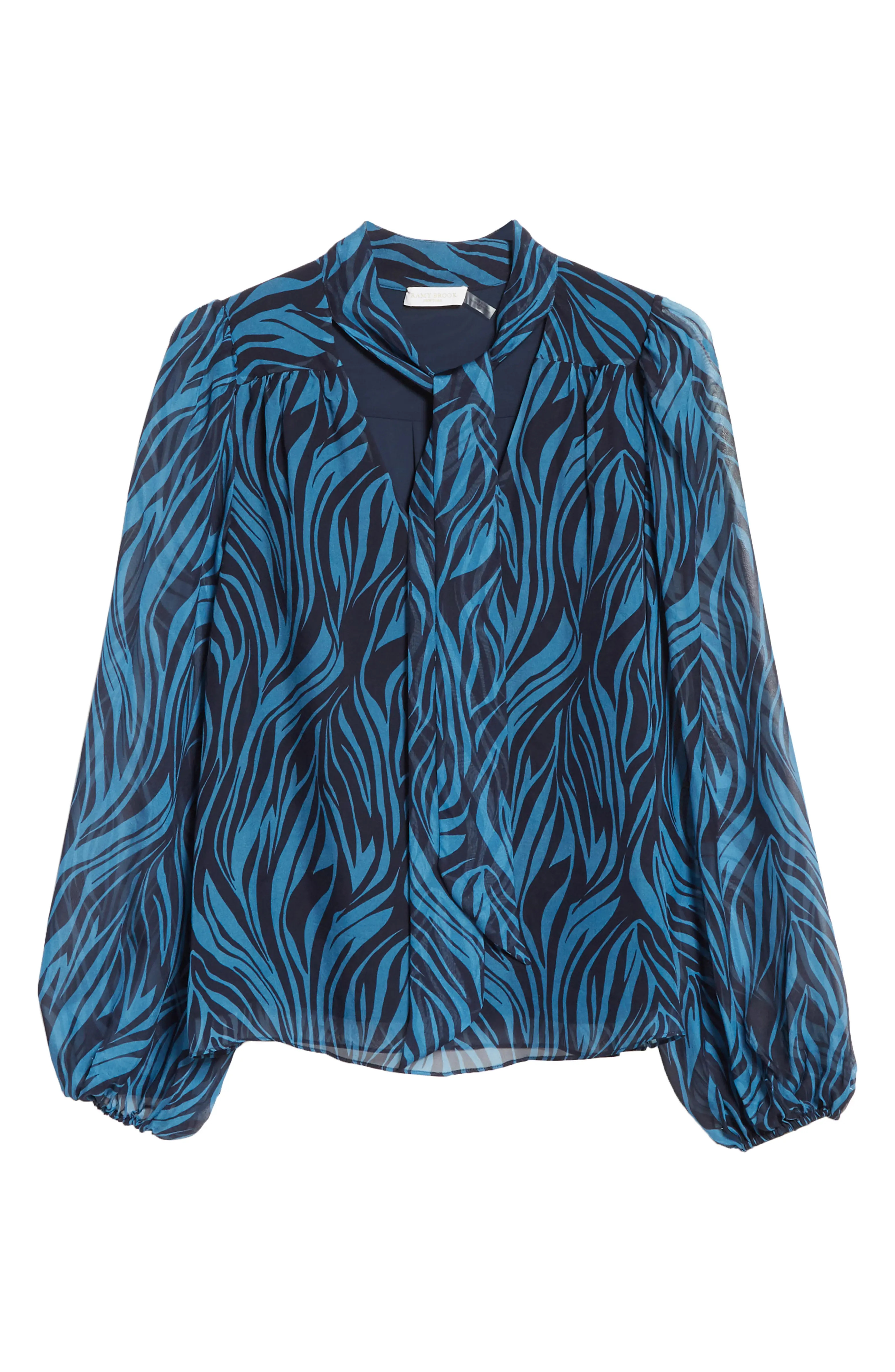 Printed Tie Neck Silk Blouse | Nordstrom