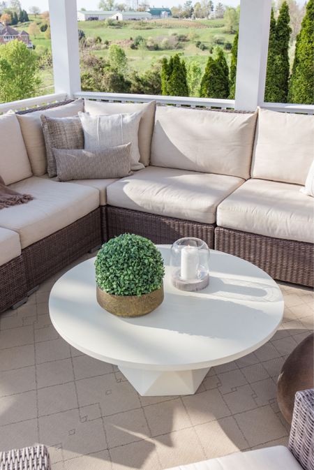 This outdoor coffee table has been so easy to keep clean! Love the neutral outdoor pillows as well! 

#LTKHome #LTKFindsUnder100 #LTKSaleAlert