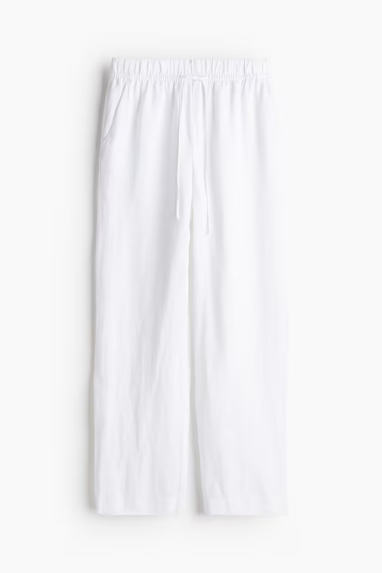 Linen-blend tapered trousers | H&M (UK, MY, IN, SG, PH, TW, HK)