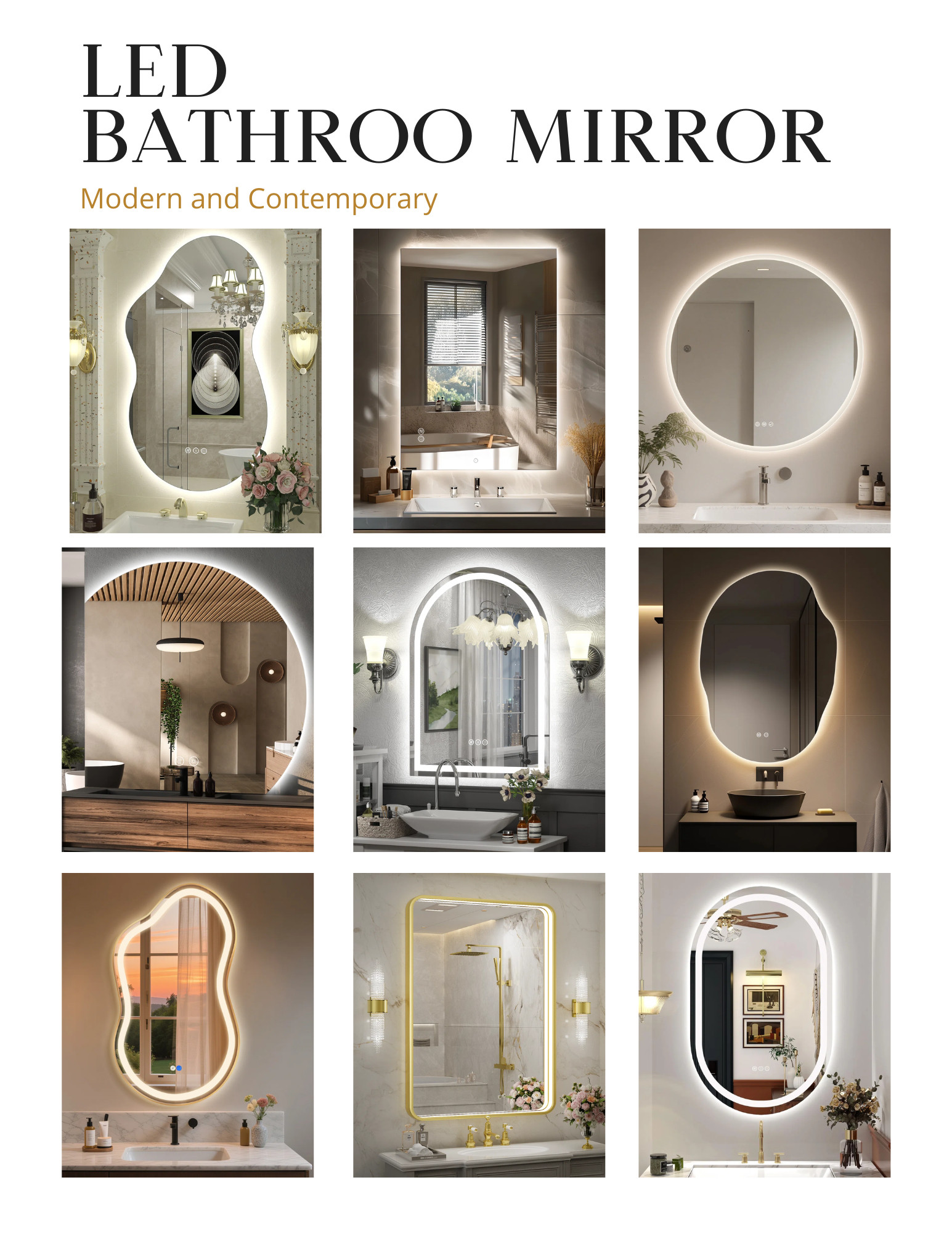 Frameless Lighted Bathroom/Vanity Mirror Dimmable Anti-Fog Wall Mounted Mirror, modern and contemporary Mirrors to match every style and budget 

 #LTKHoliday #LTKHome #LTKFamily