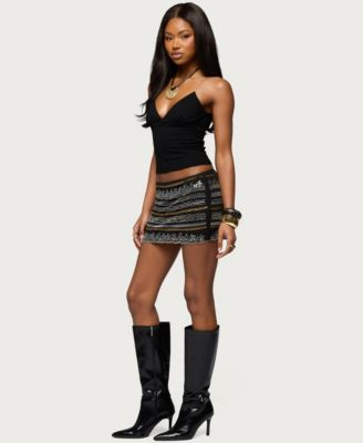 Edikted Women's Neah Mixed Sequin Mini Skirt - Macy's | Macy's