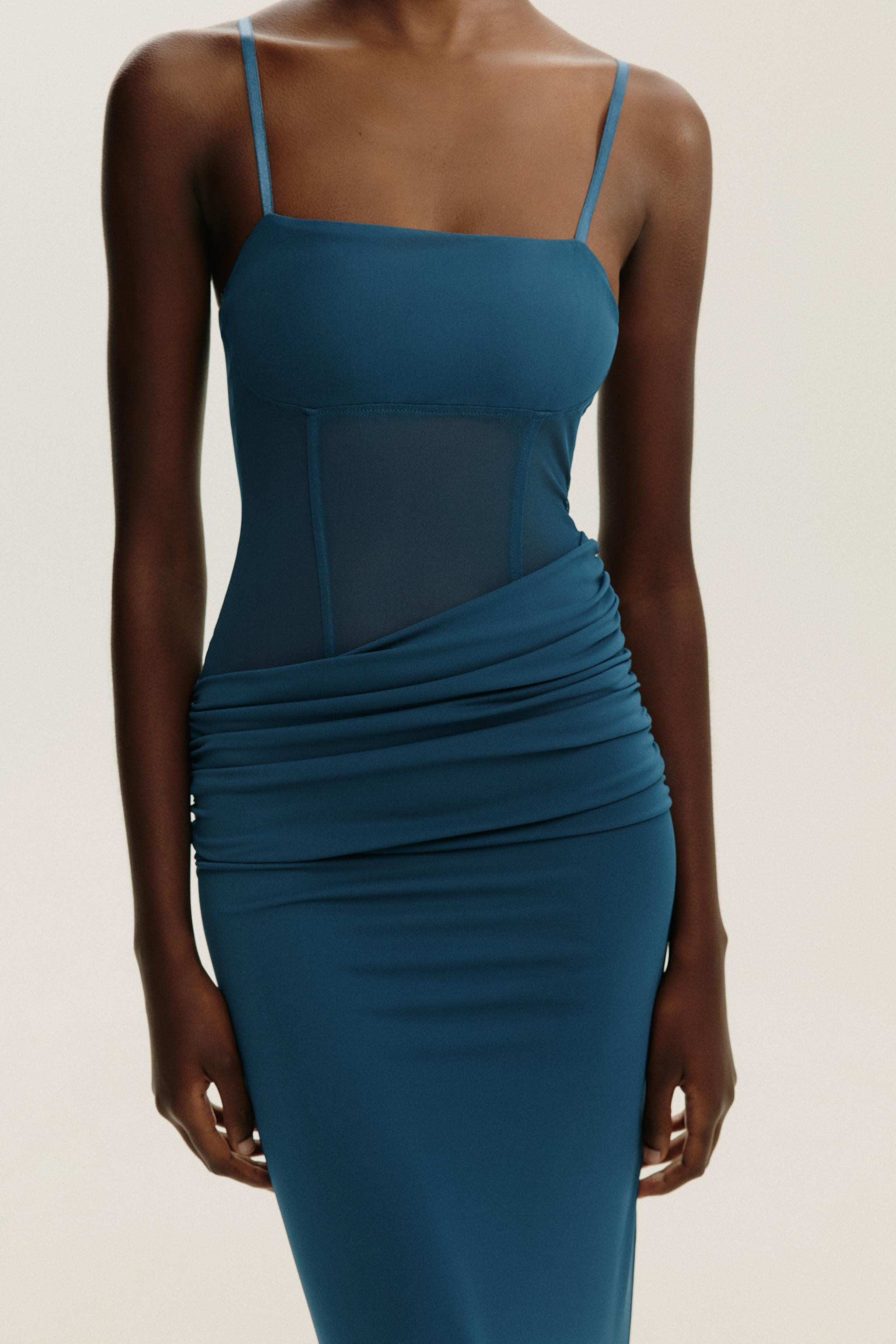 COMBINATION TULLE LONG DRESS | Zara US