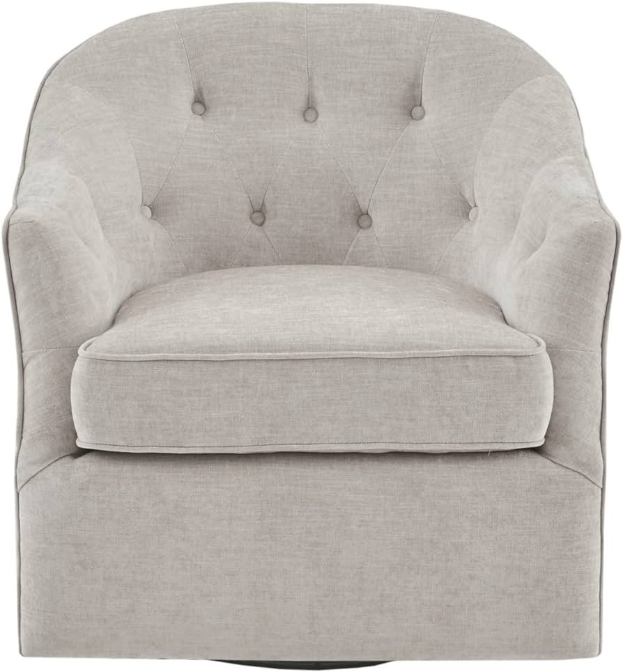 Madison Park Calvin Swivel Accent Chair, Upholstered 360 Degree Armchair with Metal Base Stand, B... | Amazon (US)