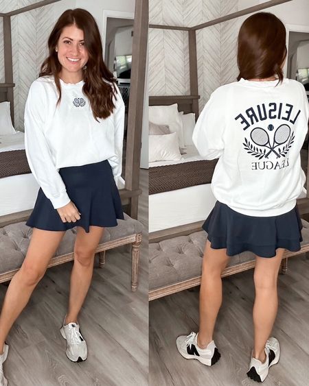 Loving this super cute new spring oversized sweatshirt from Old Navy! Love it paired with this active ruffle skort!

Wearing a small in the skort and a medium in the sweatshirt! 

Both currently 30% off! 

#LTKSaleAlert #LTKFindsUnder50 #LTKOver40