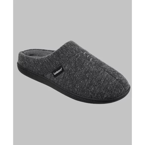 Isotoner Men's Heather Knit Preston Hoodback Slippers | Target