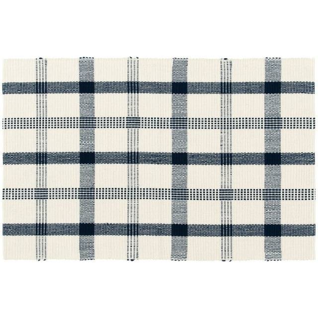 Mainstays 24"x36" Blue Plaid Outdoor Layering Rug | Walmart (US)