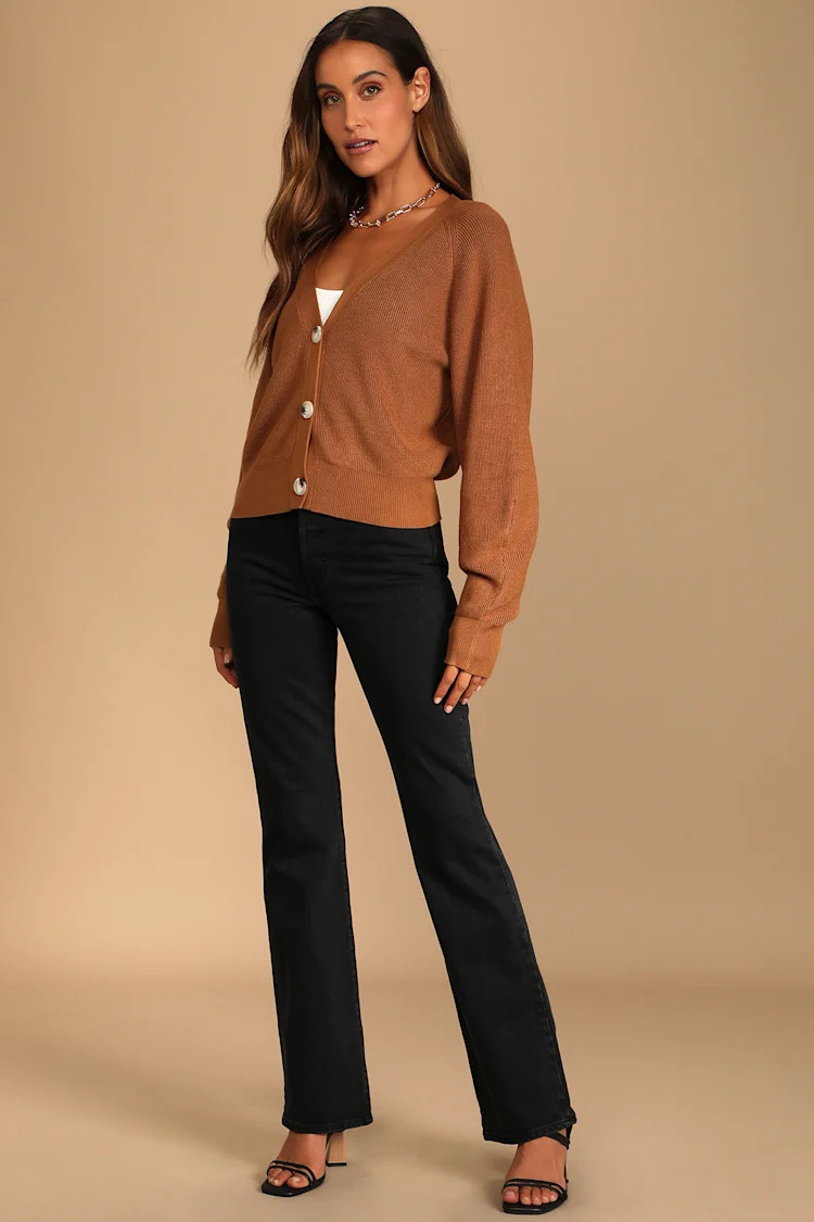 Button Me Up Tan Knit Cardigan Sweater | Lulus (US)