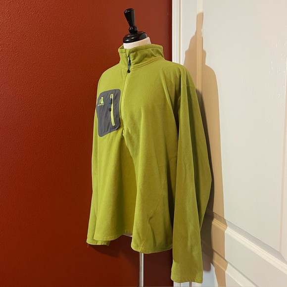 Eddie Bauer‎ Men’s First Ascent Neon Green 1/4 Zip Fleece Pullover Base Layer | Poshmark