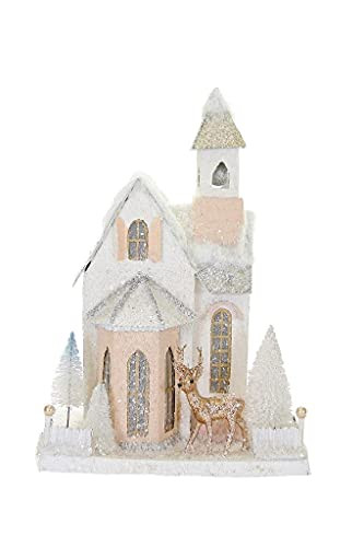 Wintertide Country Church Christmas Peach White Mantel Village BLDG Deer | Amazon (US)
