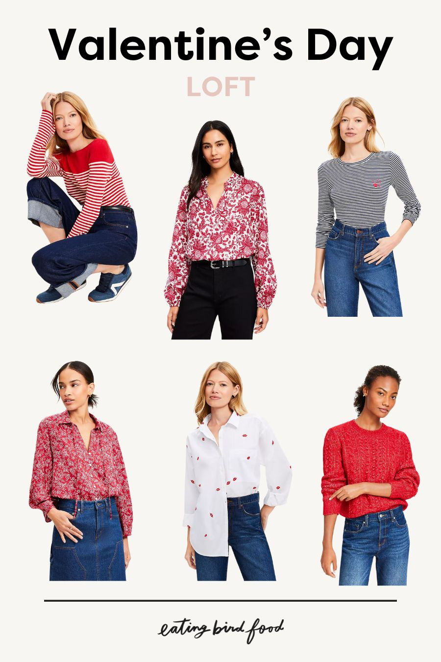 LOFT Valentine’s Day Picks! 💌 Whether you’re going for flirty florals, classic stripes, or sweet heart details, these tops are perfect for February and beyond.

#ValentinesDayStyle #LOFTLoves #ValentinesDayFashion #FlirtyFlorals 

 

#LTKStyleTip #LTKSaleAlert #LTKSeasonal