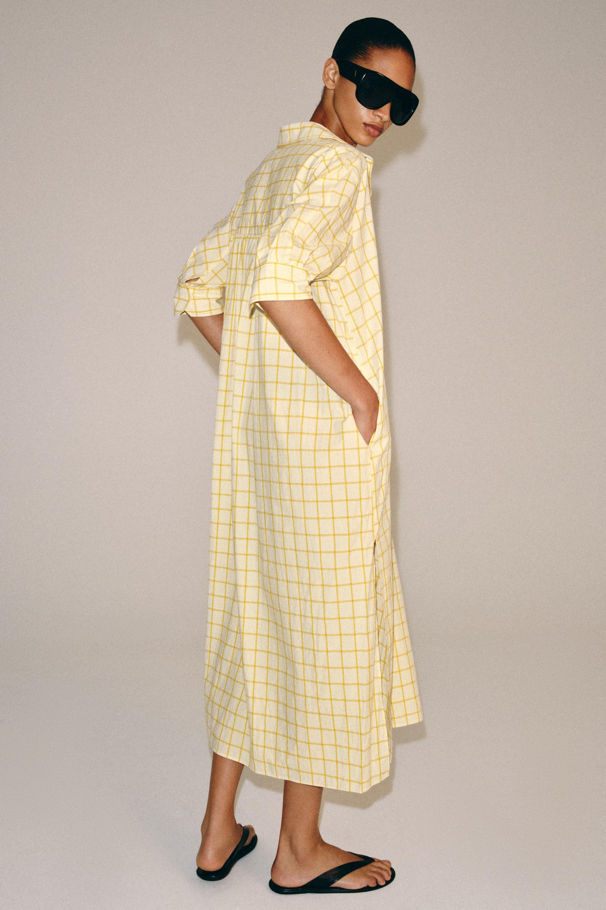 ZW COLLECTION CHECKED SHIRT DRESS | Zara Canada
