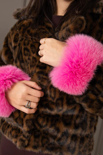 Mitchie's Touch Of Fierce Fuchsia Fox Fur Snap Cuffs | The Willow Tree