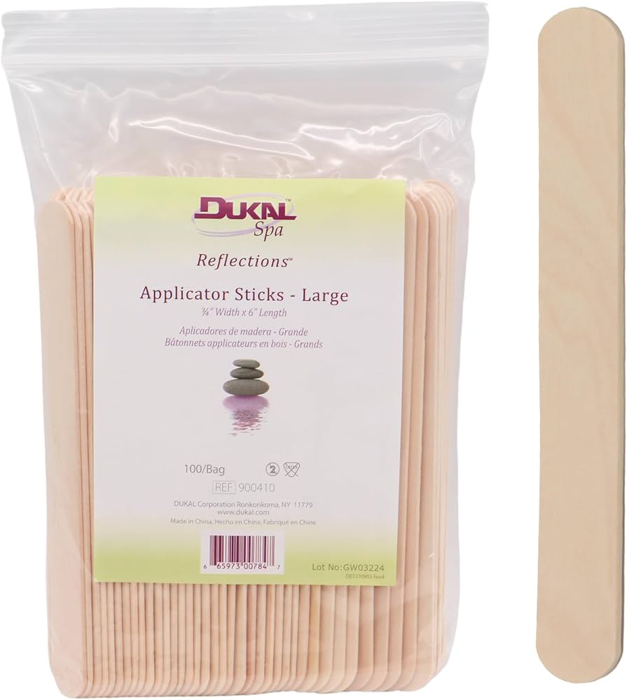 Dukal Large Wooden Wax Sticks - Body Hair Removal Applicator for Waxing, ¾” x 6” (Pack of 10... | Amazon (US)