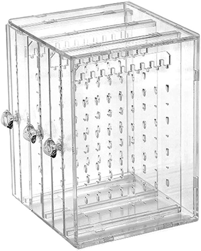 Orgrimmar Acrylic Jewelry Storage Box Earring Display Stand Organizer Holder with 3 Vertical Draw... | Amazon (US)