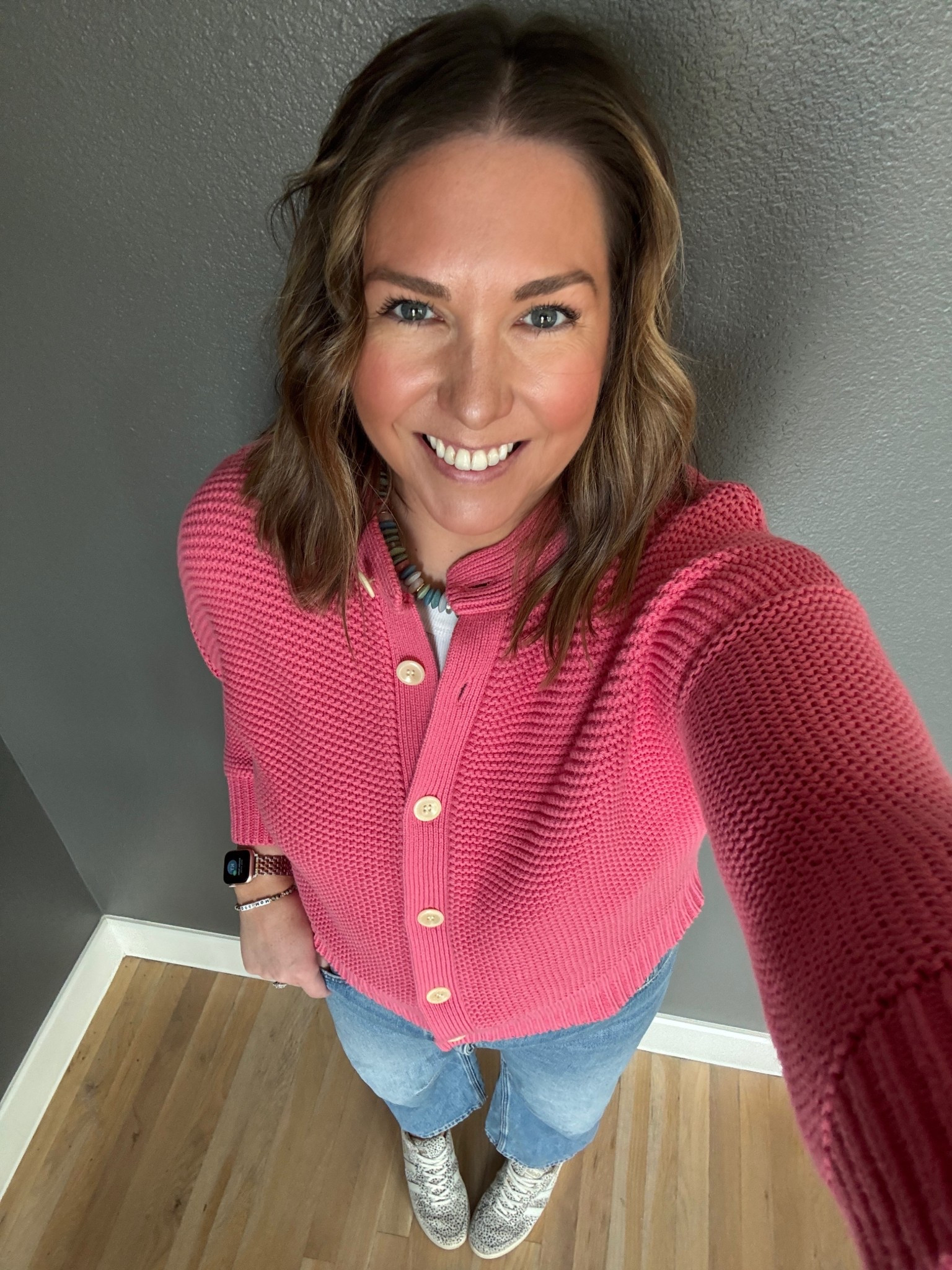 Picked up friends from the airport and headed out to lunch. I love the
Bright color of this sweater. This is older so I linked it in this year’s colors. It’s such a nice material and weight with just enough structure. Paired it with jeans and sneakers for a casual look  

#LTKMidsize #LTKootd #LTKdayinmylife