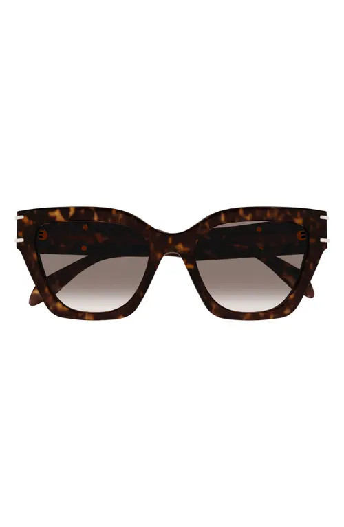Alexander McQueen 53mm Cat Eye Sunglasses in Havana at Nordstrom | Nordstrom
