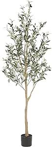 Realead 6ft Artificial Olive Tree, Tall Faux Olive Tree Plants, Fake Potted Olive Silk Tree with ... | Amazon (US)