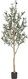 Realead 6ft Artificial Olive Tree, Tall Faux Olive Tree Plants, Fake Potted Olive Silk Tree with ... | Amazon (US)