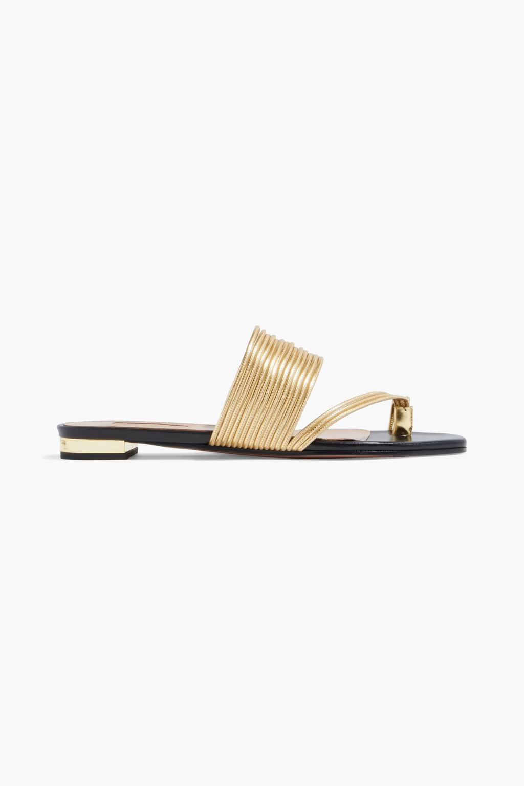 Sunny metallic faux leather sandals | The Outnet (APAC)
