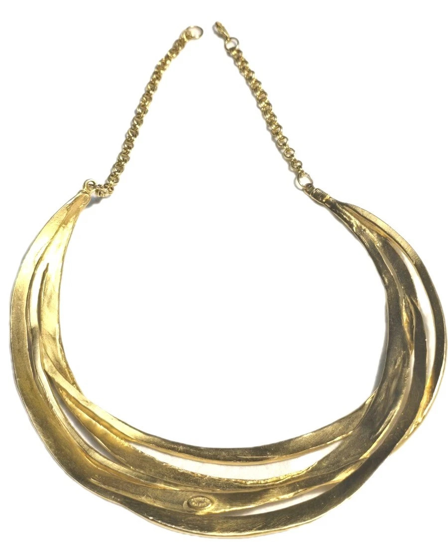 KJL Kenneth Jay Lane Statement Matte Gold Cutout Choker Collar Necklace 18" | eBay | eBay US