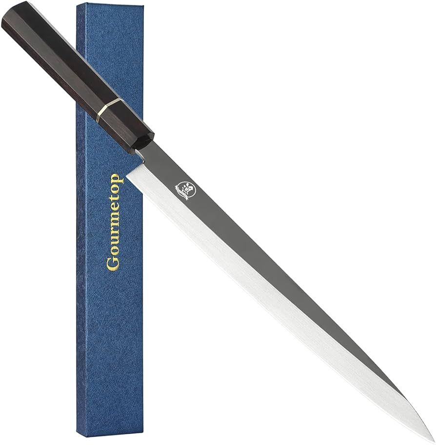 Gourmetop Sushi Knife Japanese Sashimi Knife 10.5 Inch, Japanese Yanagiba Knife VG10 Superior Ste... | Amazon (US)