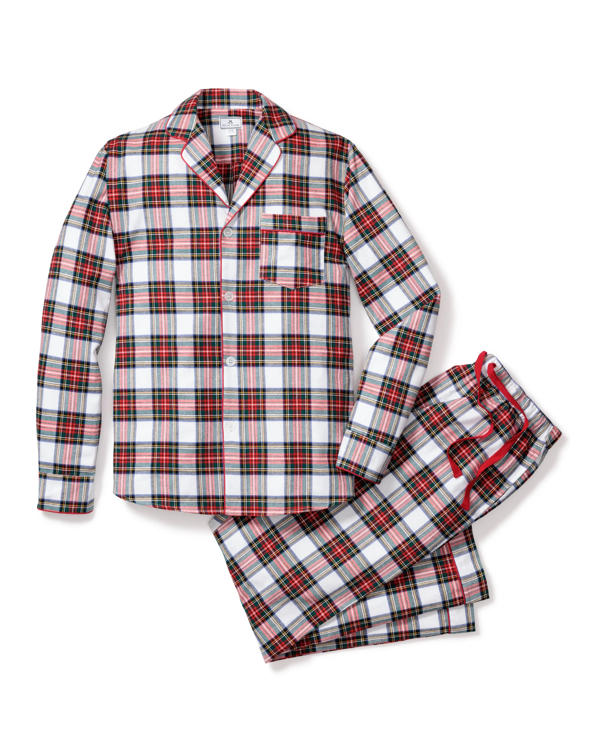 Men's Brushed Cotton Pajama Set in Balmoral Tartan | Petite Plume