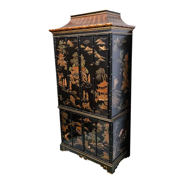 Vintage Asian Style Cabinet | Chairish
