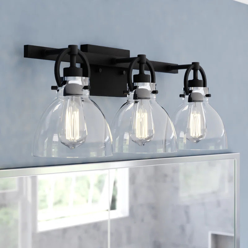 Ogden Contemporary Bathroom Vanity Light Fixture Clear Glass | Wayfair North America