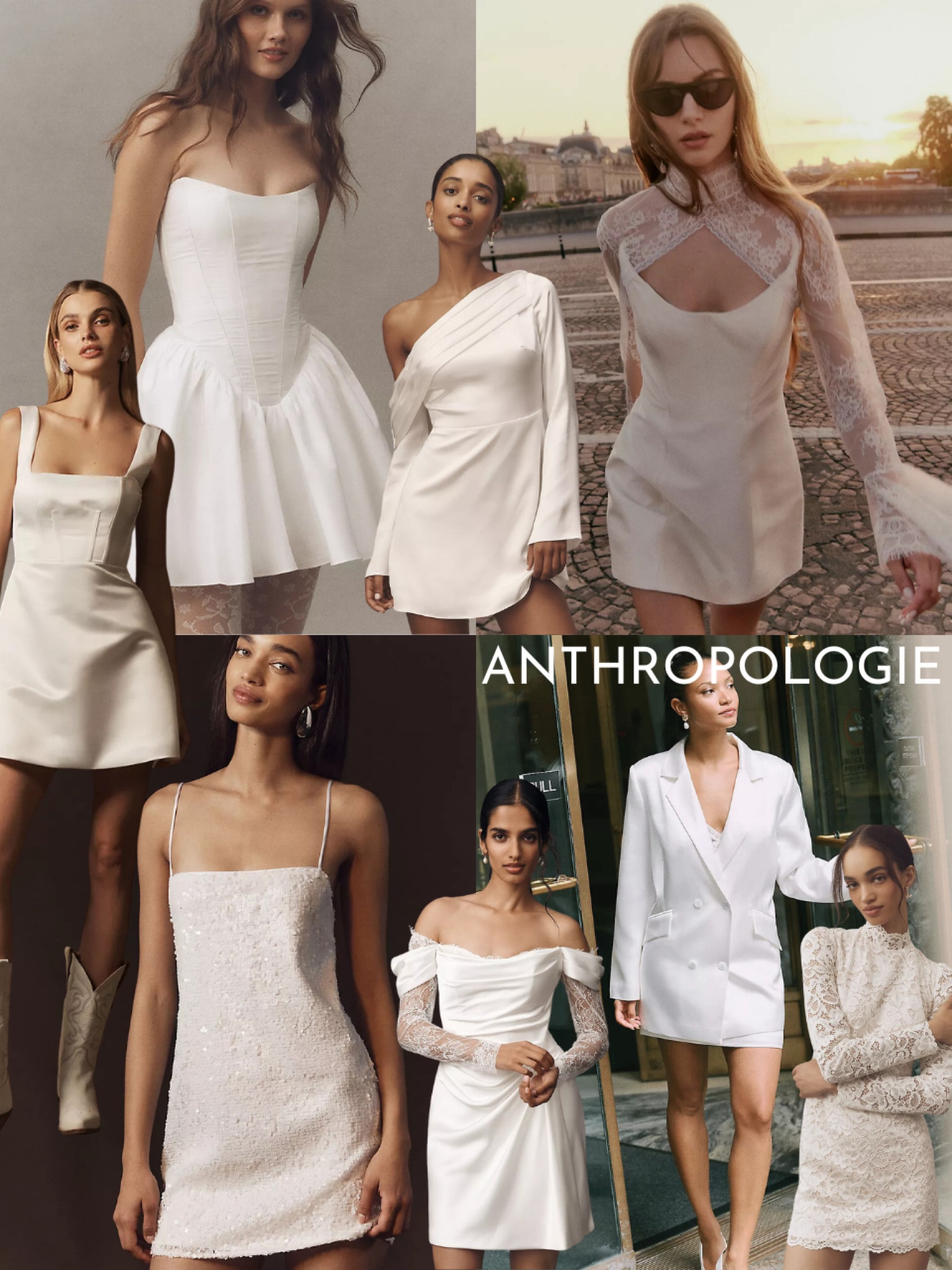Anthropologie bridal little white dresses for the wedding 