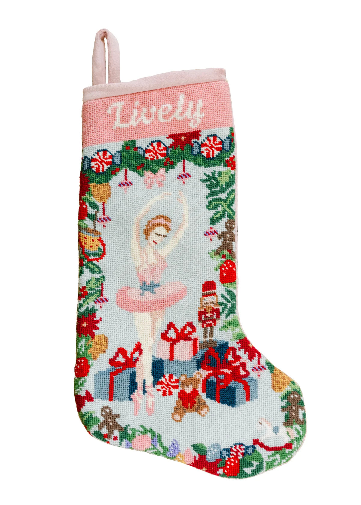 Stephanie Fishwick for Over The Moon Needlepoint Blonde Ballerina Stocking | Over The Moon