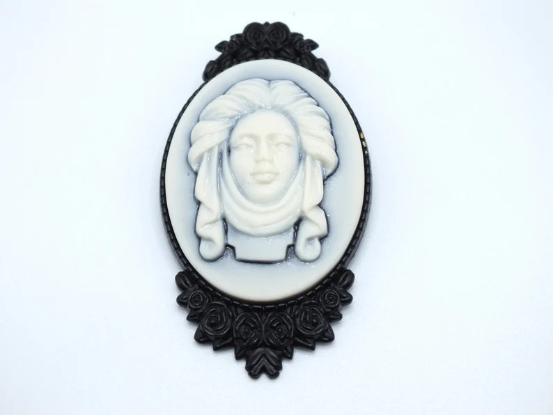 Madame Leota Victorian Cameo Brooch Pin Jewelry Tombstone Bust Haunted Mansion Resin Handmade For... | Etsy (US)
